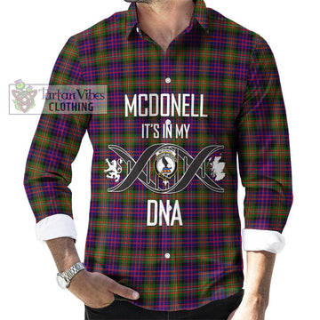 McDonell of Glengarry Modern Tartan Long Sleeve Button Shirt with Family Crest DNA In Me Style Men's Shirt S - Tartanvibesclothing Shop