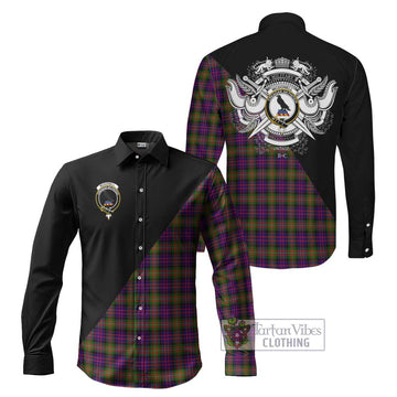 McDonell of Glengarry Modern Tartan Long Sleeve Button Shirt with Family Crest and Military Logo Style Men's Shirt S - Tartanvibesclothing Shop