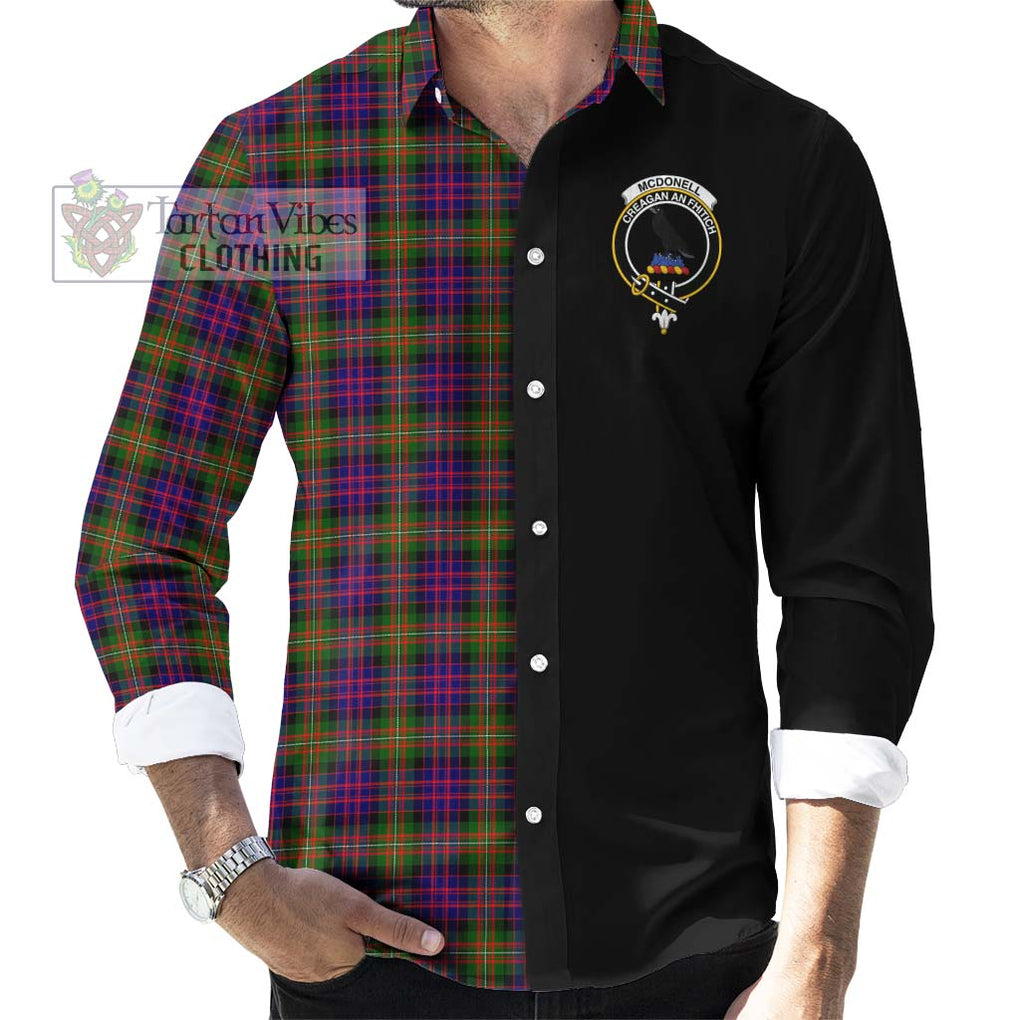 McDonell of Glengarry Modern Tartan Long Sleeve Button Shirt with Family Crest and Half Of Me Style - Tartanvibesclothing Shop