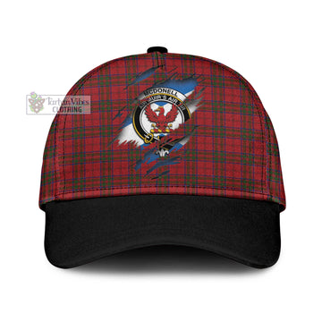 Tartan Vibes Clothing McDonell of Keppoch Tartan Classic Cap with Family Crest In Me Style
