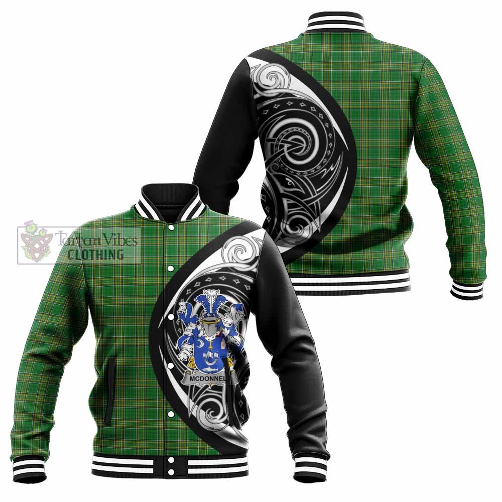 Tartan Vibes Clothing McDonnell Irish Clan Baseball Jacket Celtic Circle Style