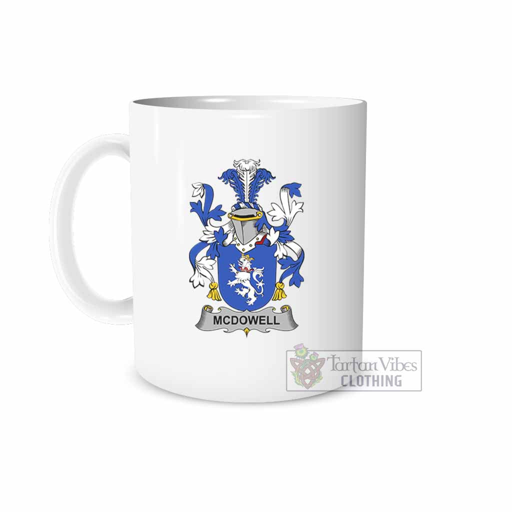 McDowell Irish Clan Coat of Arms Ceramic Mug White - 2D-tartanvibesclothing