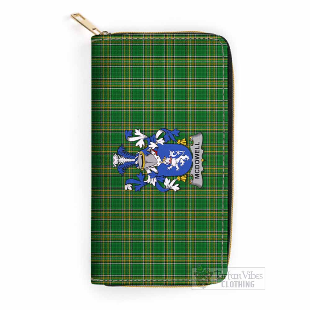 McDowell Irish Clan Tartan Women's Leather Wallet with Coat of Arms One Size 19.7*10.5*3.5 cm - Tartan Vibes Clothing