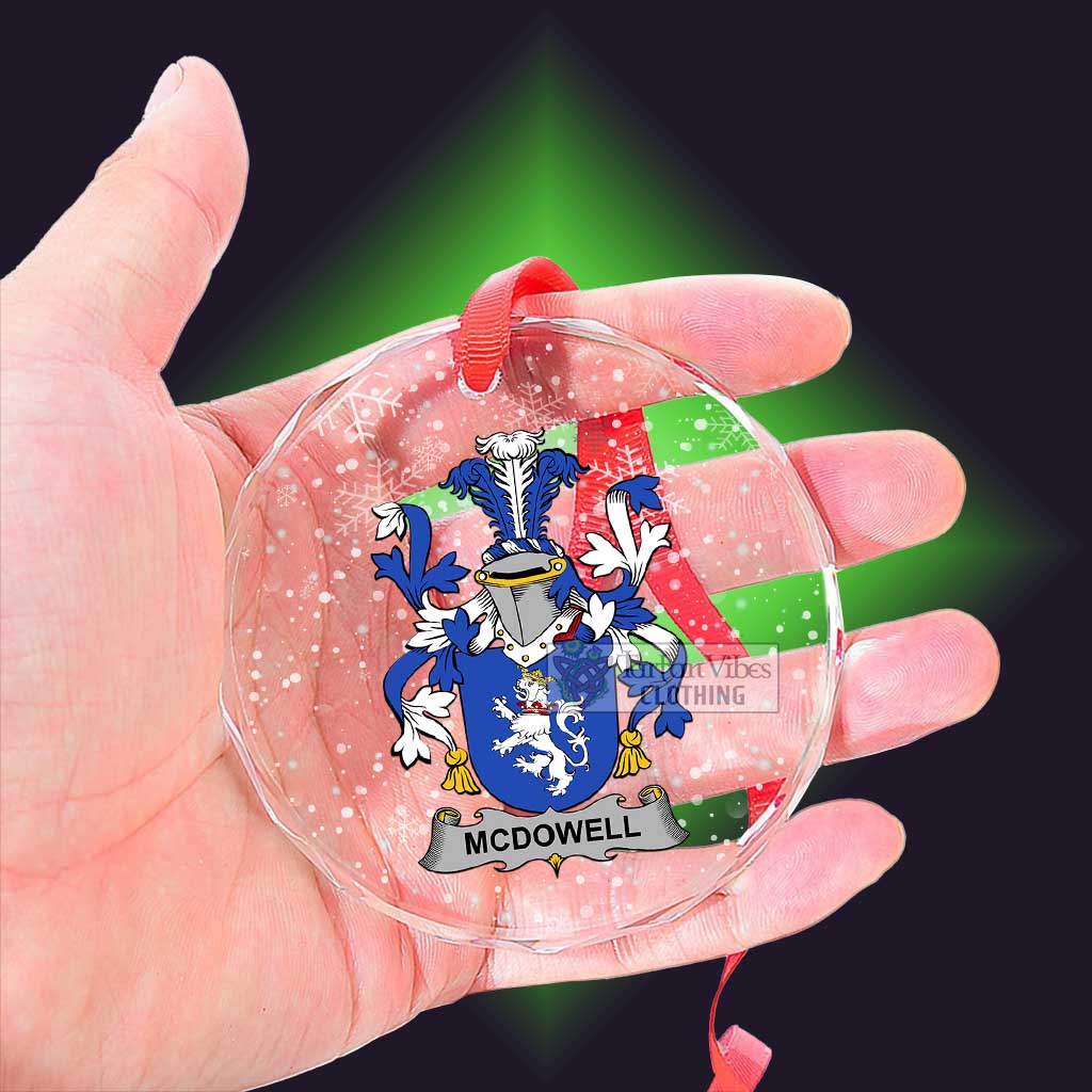 McDowell Irish Clan Christmas Glass Ornament with Coat of Arms - 2D-tartanvibesclothing