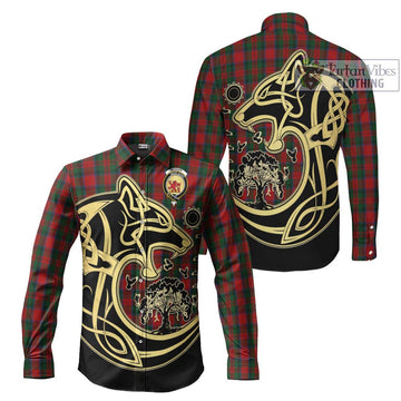 McDuff Tartan Long Sleeve Button Shirt with Family Crest Celtic Wolf Style Men's Shirt S - Tartan Vibes Clothing