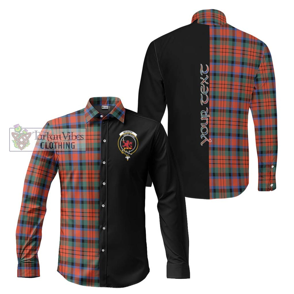 McDuff Ancient Tartan Long Sleeve Button Shirt with Family Crest and Half Of Me Style Men's Shirt S - Tartanvibesclothing Shop
