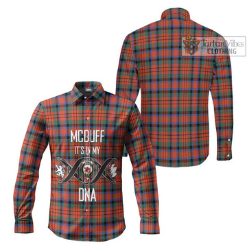 McDuff Ancient Tartan Long Sleeve Button Shirt with Family Crest DNA In Me Style Men's Shirt - Tartanvibesclothing Shop