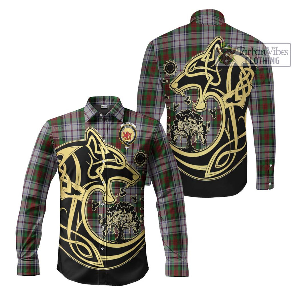 McDuff Dress Tartan Long Sleeve Button Shirt with Family Crest Celtic Wolf Style Men's Shirt S - Tartan Vibes Clothing