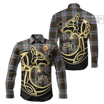 McDuff Dress Tartan Long Sleeve Button Shirt with Family Crest Celtic Wolf Style Men's Shirt S - Tartan Vibes Clothing