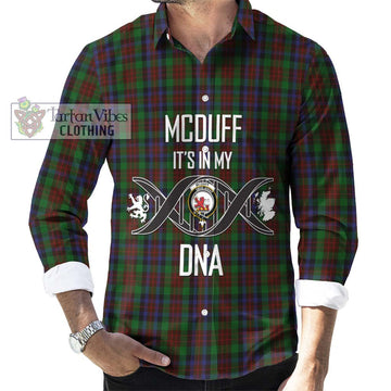 McDuff Hunting Tartan Long Sleeve Button Shirt with Family Crest DNA In Me Style Men's Shirt S - Tartanvibesclothing Shop