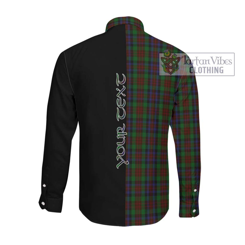 McDuff Hunting Tartan Long Sleeve Button Shirt with Family Crest and Half Of Me Style Men's Shirt - Tartanvibesclothing Shop