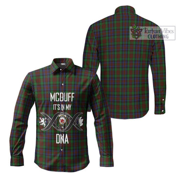 McDuff Hunting Tartan Long Sleeve Button Shirt with Family Crest DNA In Me Style Men's Shirt - Tartanvibesclothing Shop