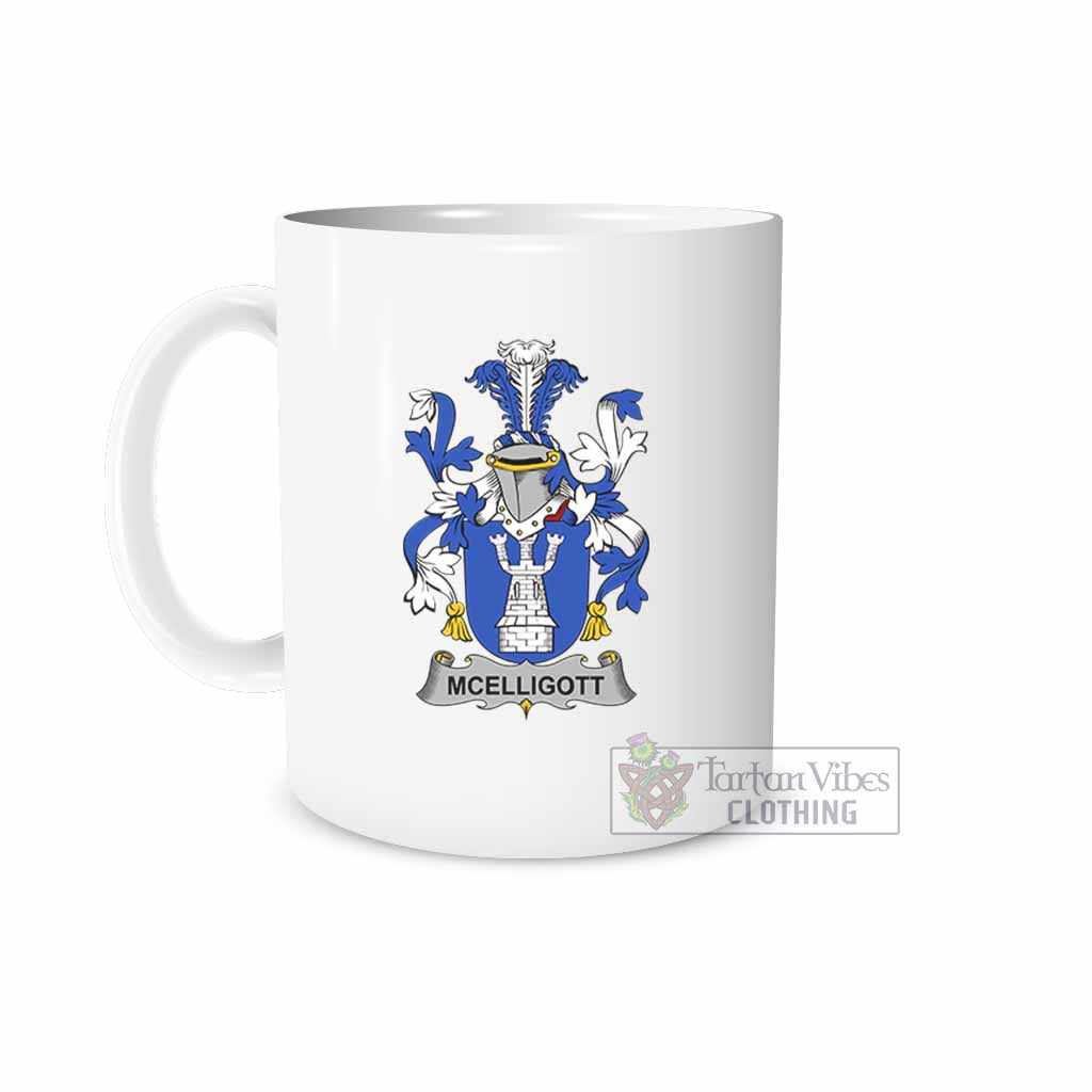 McElligott Irish Clan Coat of Arms Ceramic Mug White - 2D-tartanvibesclothing