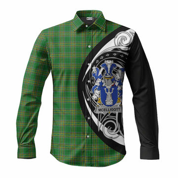 McElligott Irish Clan Long Sleeve Button Shirt Celtic Circle Style Men's Shirt S - Tartan Vibes Clothing