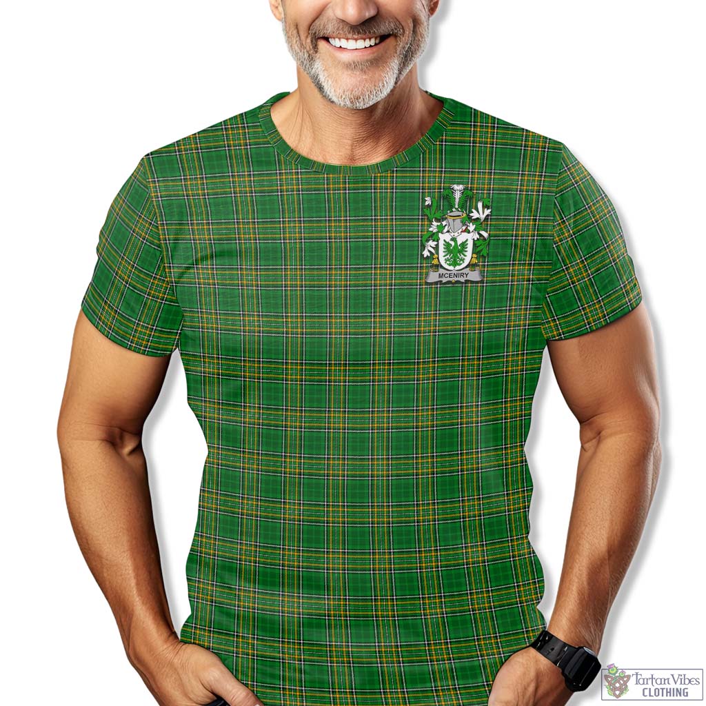 Tartan Vibes Clothing McEniry Ireland Clan Tartan T-Shirt with Family Seal