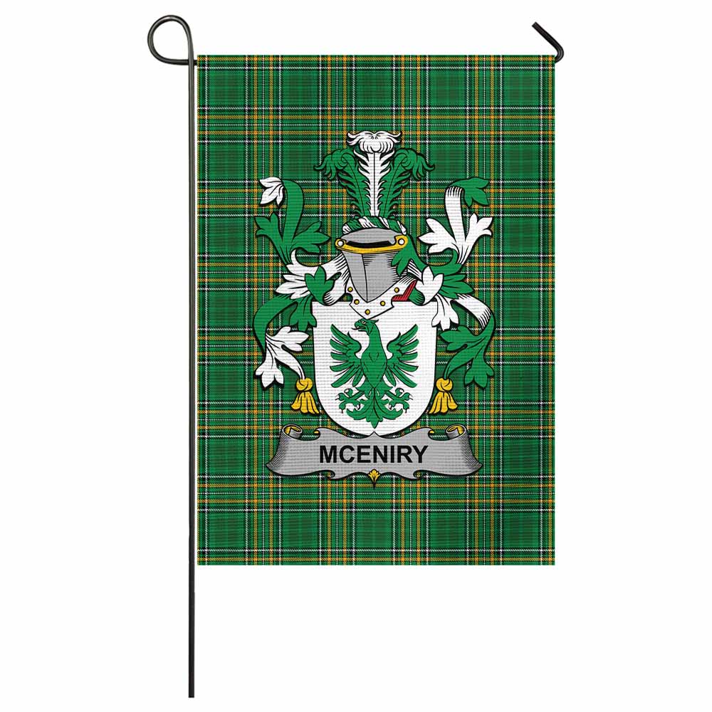 McEniry Irish Clan Tartan Flag with Coat of Arms