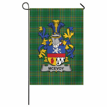 McEvoy Irish Clan Tartan Garden Flag with Coat of Arms