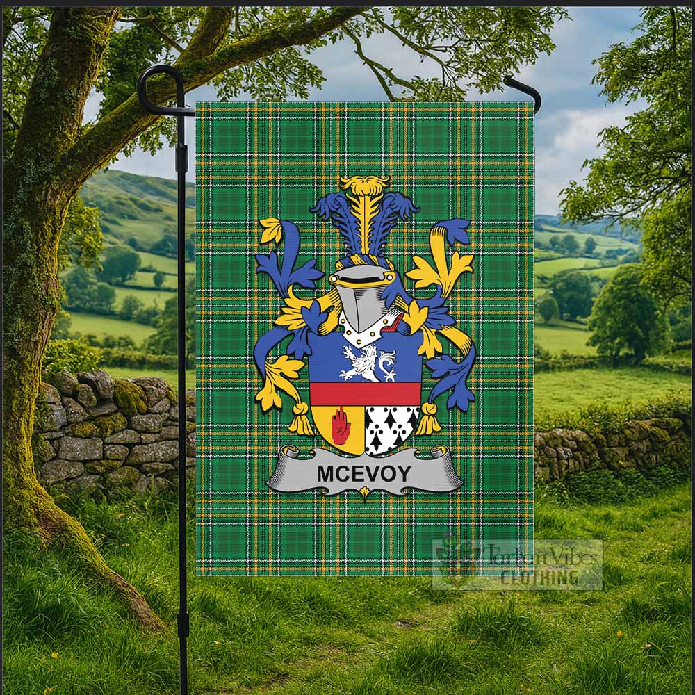 McEvoy Irish Clan Tartan Flag with Coat of Arms