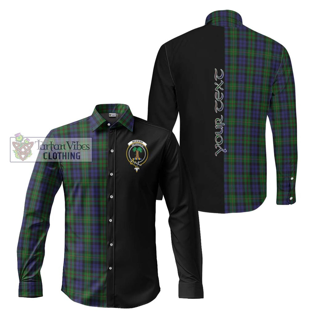 McEwan Tartan Long Sleeve Button Shirt with Family Crest and Half Of Me Style Men's Shirt S - Tartanvibesclothing Shop