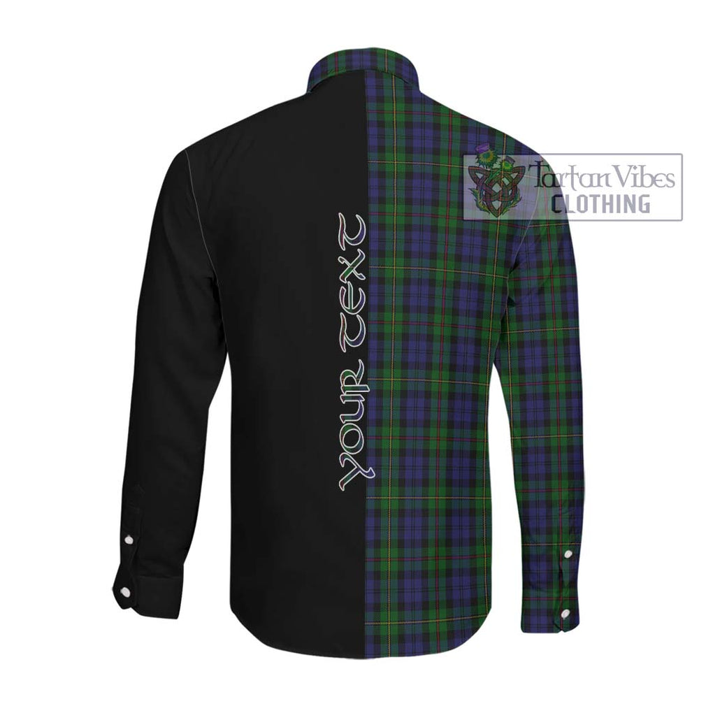 McEwan Tartan Long Sleeve Button Shirt with Family Crest and Half Of Me Style Men's Shirt - Tartanvibesclothing Shop