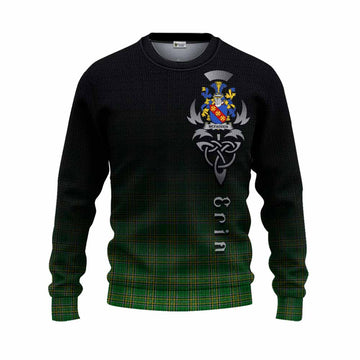 Tartan Vibes Clothing McFadden Irish Clan Knitted Sweater with Coat of Arms Erin Go Bragh Celtic Inspired