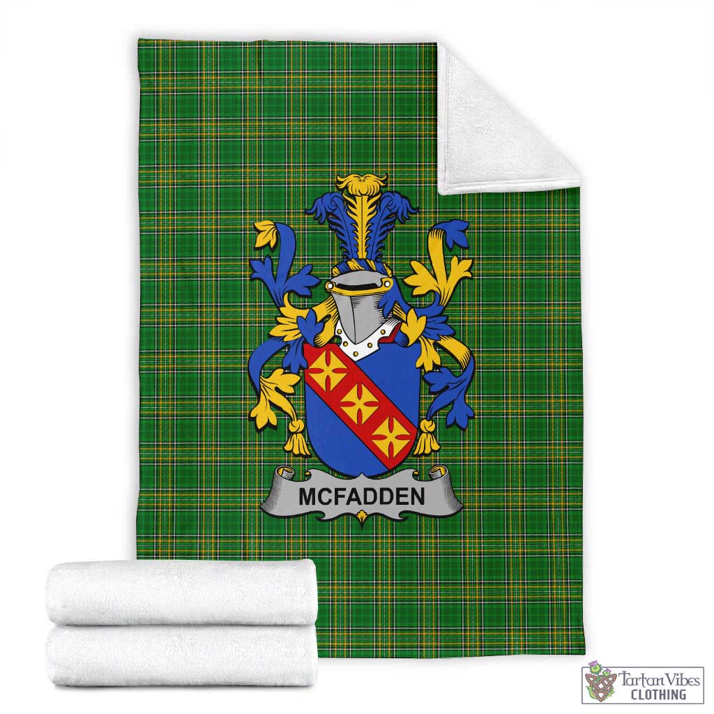 McFadden Irish Clan Tartan Blanket with Coat of Arms X-Large 59 x 79 inches 150 x 200 cm - Tartan Vibes Clothing