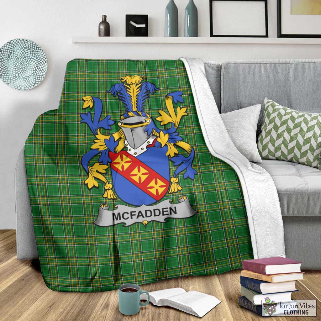 McFadden Irish Clan Tartan Blanket with Coat of Arms - Tartan Vibes Clothing