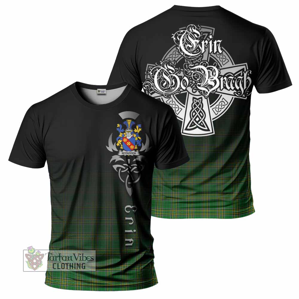Tartan Vibes Clothing McFadden Irish Clan T-Shirt with Coat of Arms Erin Go Bragh Celtic Inspired