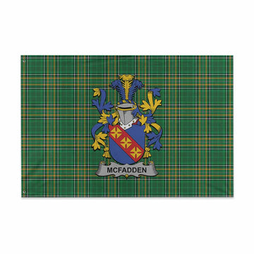 Tartan Vibes Clothing McFadden Irish Clan Tartan House Flag with Coat of Arms