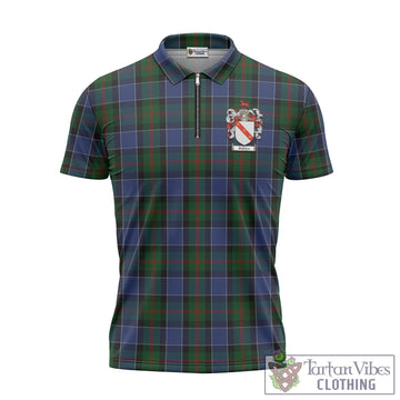 McFadzen 01 Tartan Zipper Polo Shirt with Family Crest