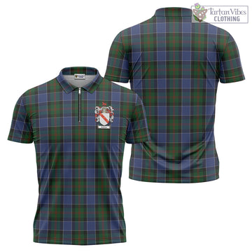 McFadzen 01 Tartan Zipper Polo Shirt with Family Crest