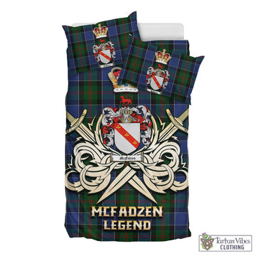 McFadzen 01 Tartan Bedding Set with Clan Crest and the Golden Sword of Courageous Legacy