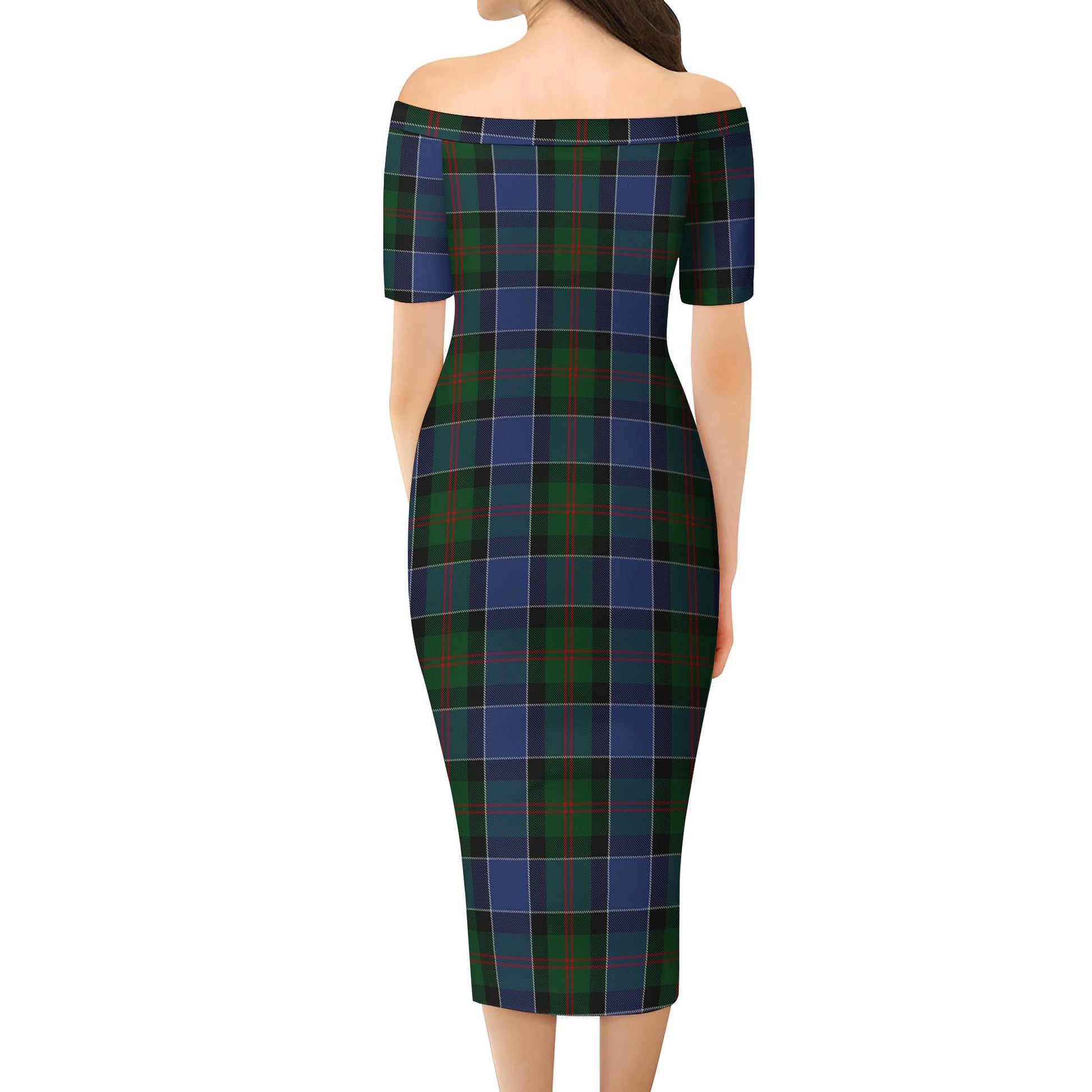 McFadzen #01 Tartan Off Shoulder Lady Dress - Tartanvibesclothing Shop