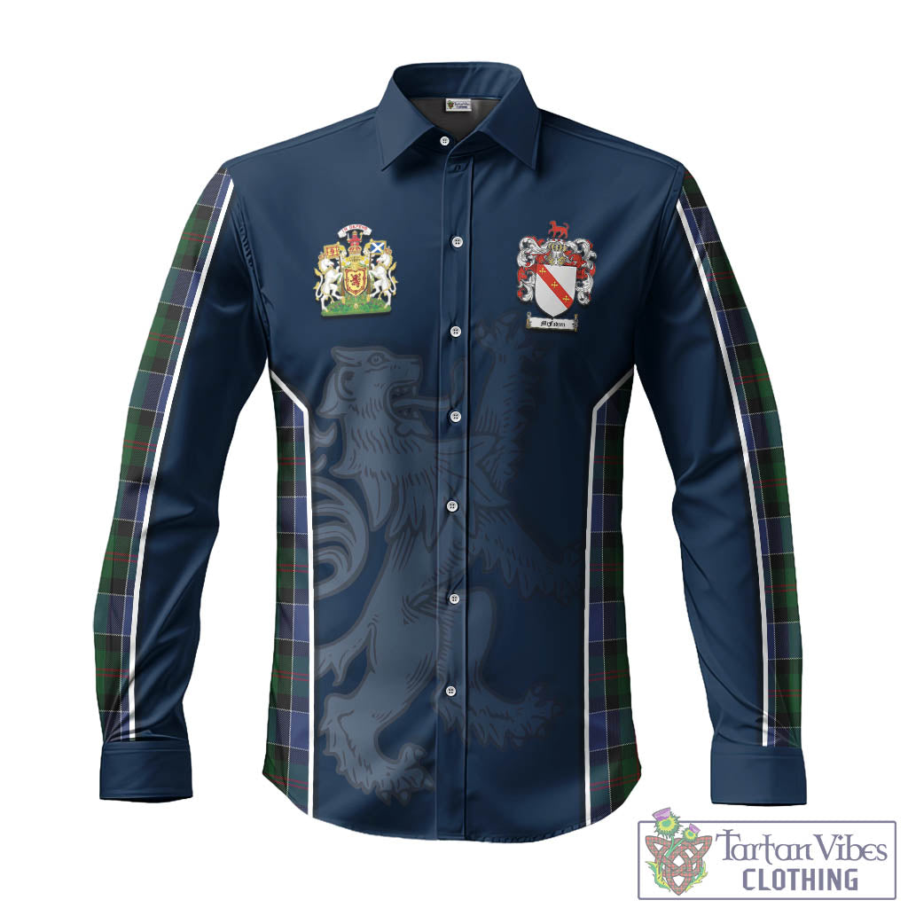 Tartan Vibes Clothing McFadzen 01 Tartan Long Sleeve Button Up Shirt with Family Crest and Lion Rampant Vibes Sport Style
