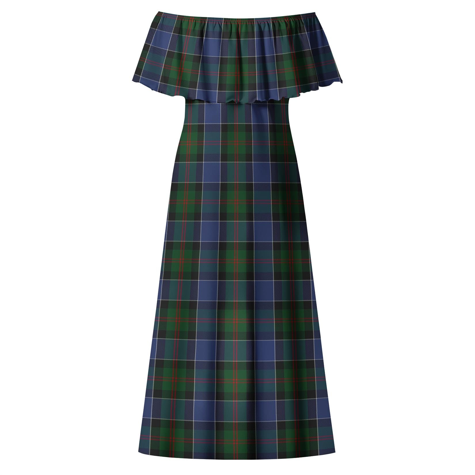 McFadzen #01 Tartan Off Shoulder Long Dress - Tartanvibesclothing