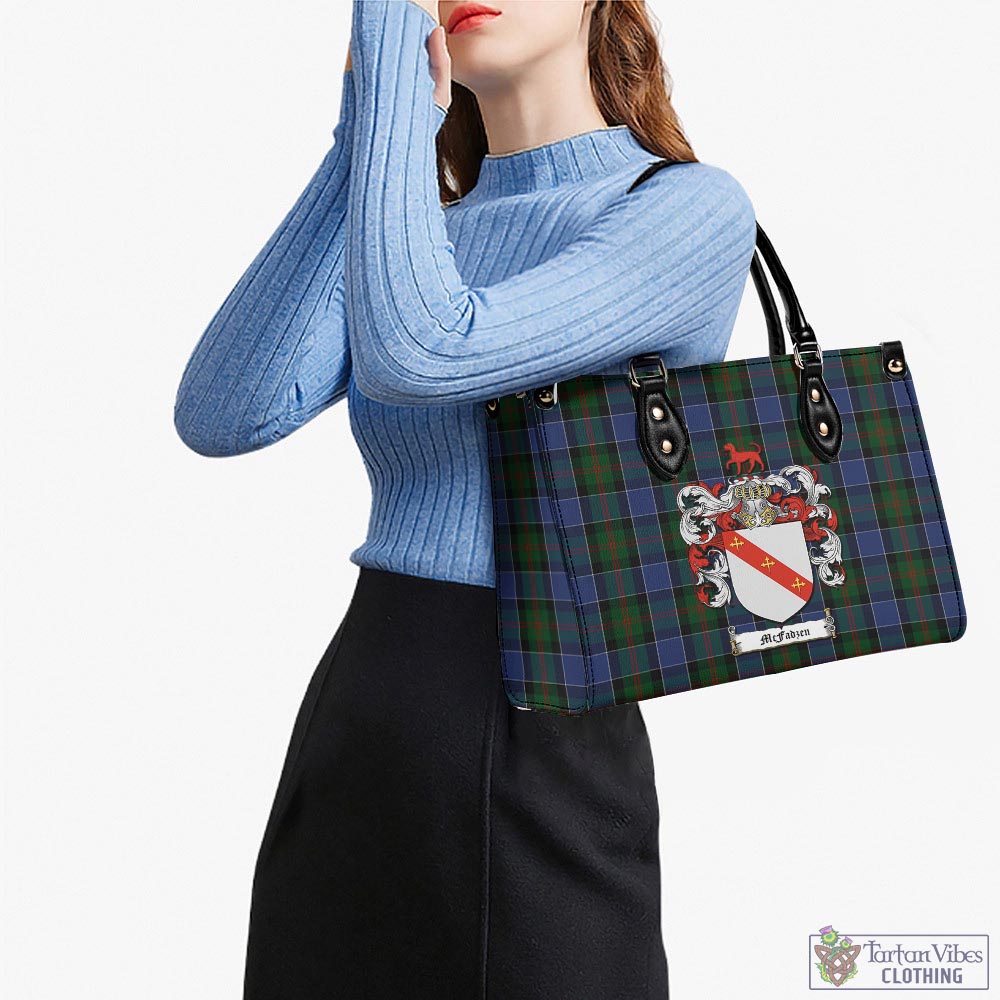 Tartan Vibes Clothing McFadzen 01 Tartan Luxury Leather Handbags with Family Crest