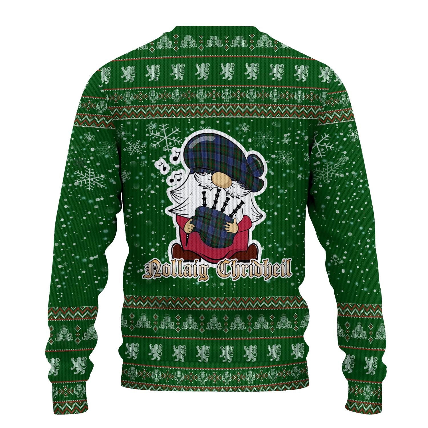 McFadzen #01 Clan Christmas Family Knitted Sweater with Funny Gnome Playing Bagpipes - Tartanvibesclothing Shop