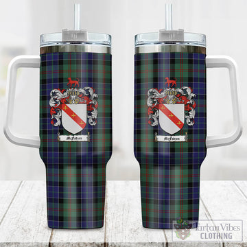 McFadzen 02 Tartan Tumbler with Handle with Family Crest One Size 40 OZ - Tartan Vibes Clothing