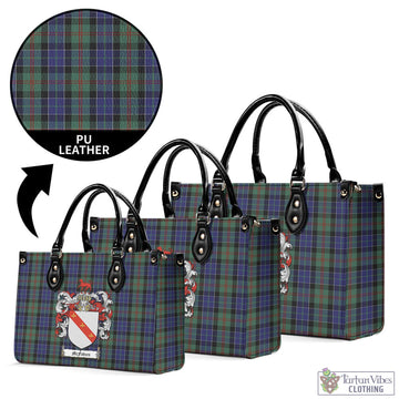 McFadzen 02 Tartan Luxury Leather Handbags with Family Crest L - Tartan Vibes Clothing
