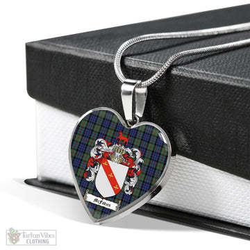 McFadzen 02 Tartan Heart Necklace with Family Crest Luxury Necklace (Silver) No - Tartan Vibes Clothing