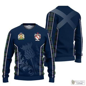 McFadzen 02 Tartan Knitted Sweatshirt with Family Crest and Scottish Thistle Vibes Sport Style Unisex - Tartan Vibes Clothing