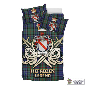McFadzen 02 Tartan Bedding Set with Clan Crest and the Golden Sword of Courageous Legacy