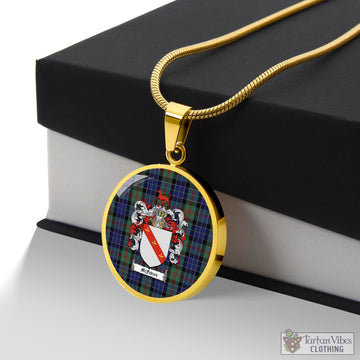 McFadzen 02 Tartan Circle Necklace with Family Crest Luxury Necklace (Gold) No - Tartan Vibes Clothing