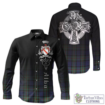 McFadzen 02 Tartan Long Sleeve Button Up Featuring Alba Gu Brath Family Crest Celtic Inspired - Tartan Vibes Clothing