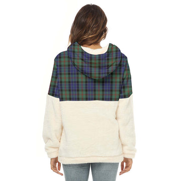 McFadzen #02 Tartan Women's Borg Fleece Hoodie With Half Zip - Tartanvibesclothing