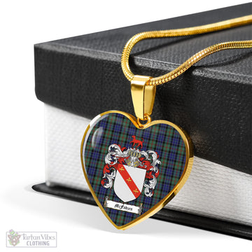 McFadzen 02 Tartan Heart Necklace with Family Crest - Tartan Vibes Clothing