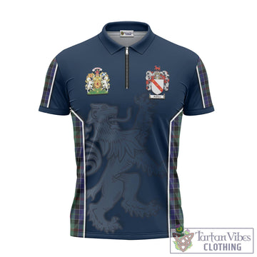 McFadzen 02 Tartan Zipper Polo Shirt with Family Crest and Lion Rampant Vibes Sport Style - Tartan Vibes Clothing