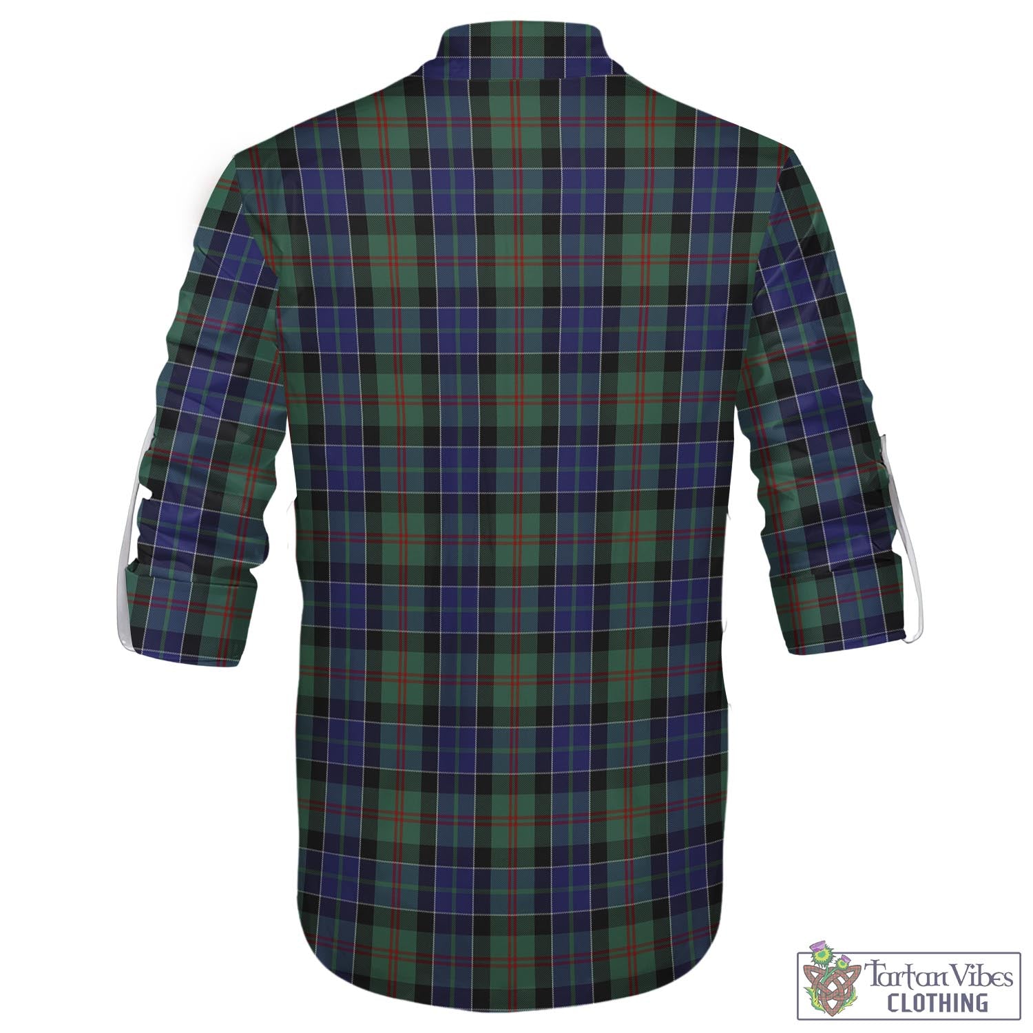 Tartan Vibes Clothing McFadzen 02 Tartan Men's Scottish Traditional Jacobite Ghillie Kilt Shirt with Family Crest
