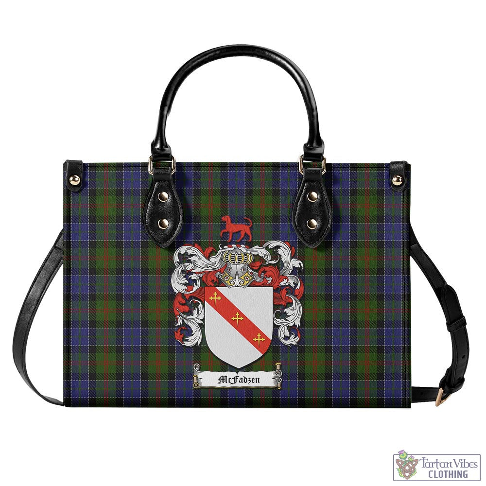 Tartan Vibes Clothing McFadzen 03 Tartan Luxury Leather Handbags with Family Crest