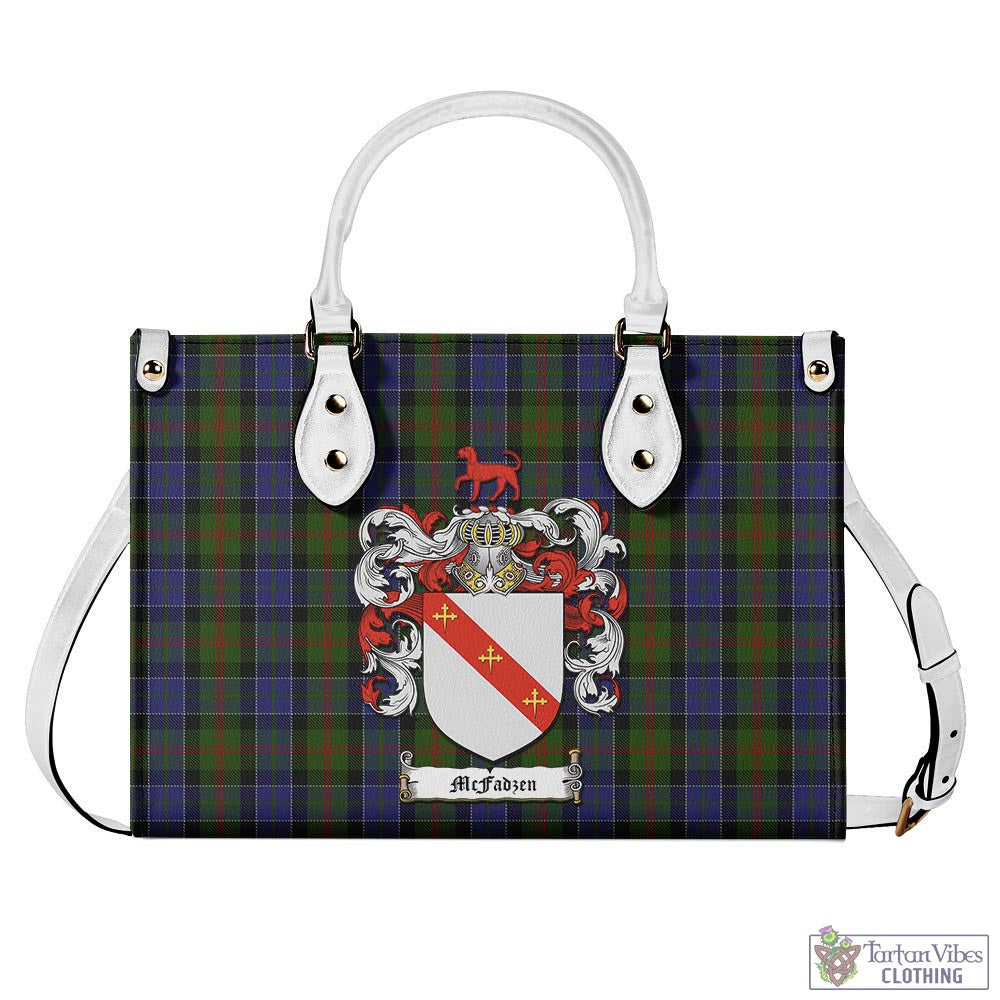 Tartan Vibes Clothing McFadzen 03 Tartan Luxury Leather Handbags with Family Crest
